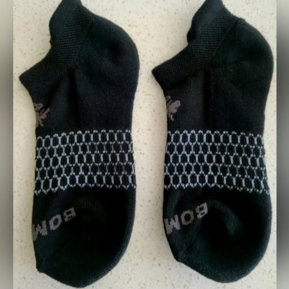 Bombas Ankle Socks Large 3 Pair Unisex Womens & Mens Honeycomb Black/Grey BNWT - Picture 11 of 12